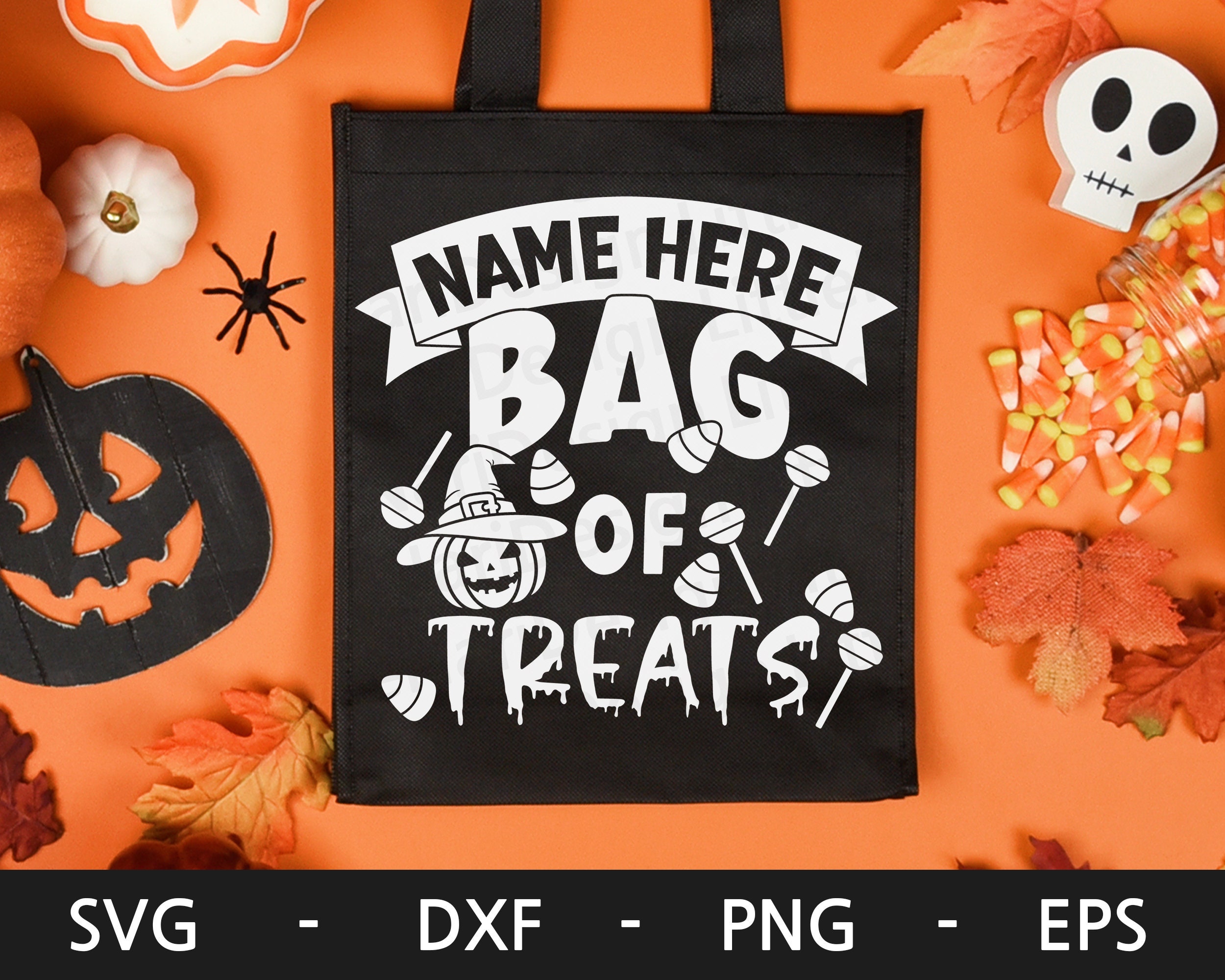 Bag of Treats Svg Name Treat Bag Svg Trick or Treat Svg Etsy