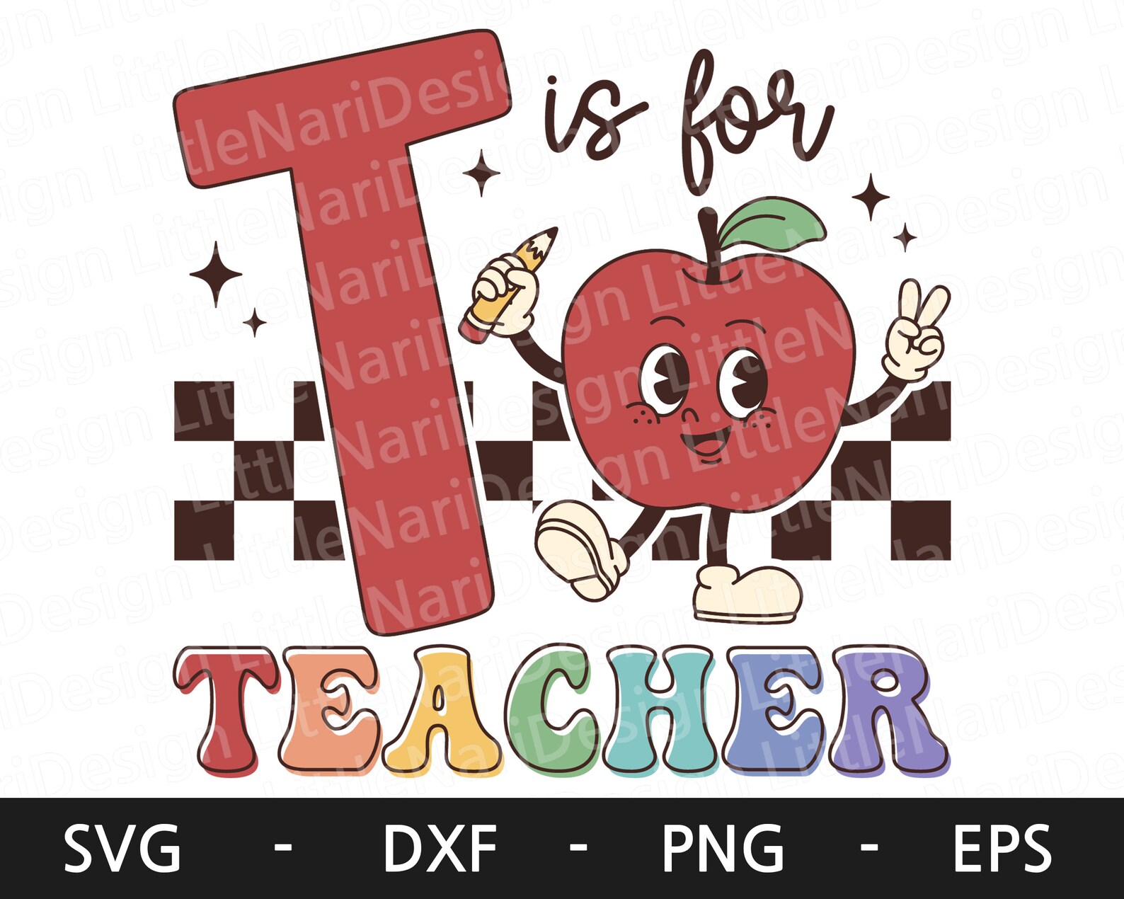 T is for Teacher Svg, Back to School Svg, Apple Scg, Pencil Svg, Funny ...