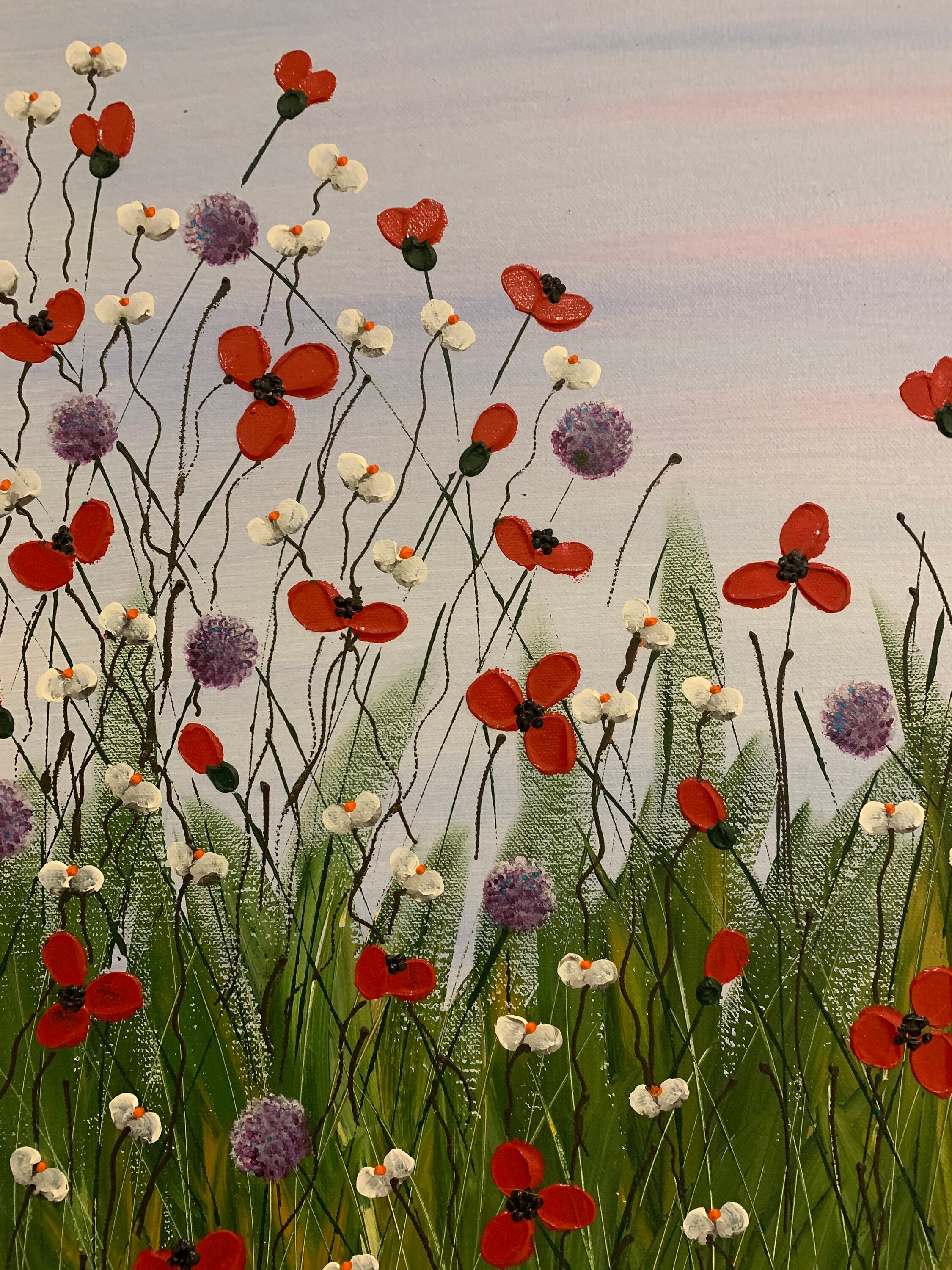 Floral canvas Floral Painting Flowers Stretched Canvas Etsy