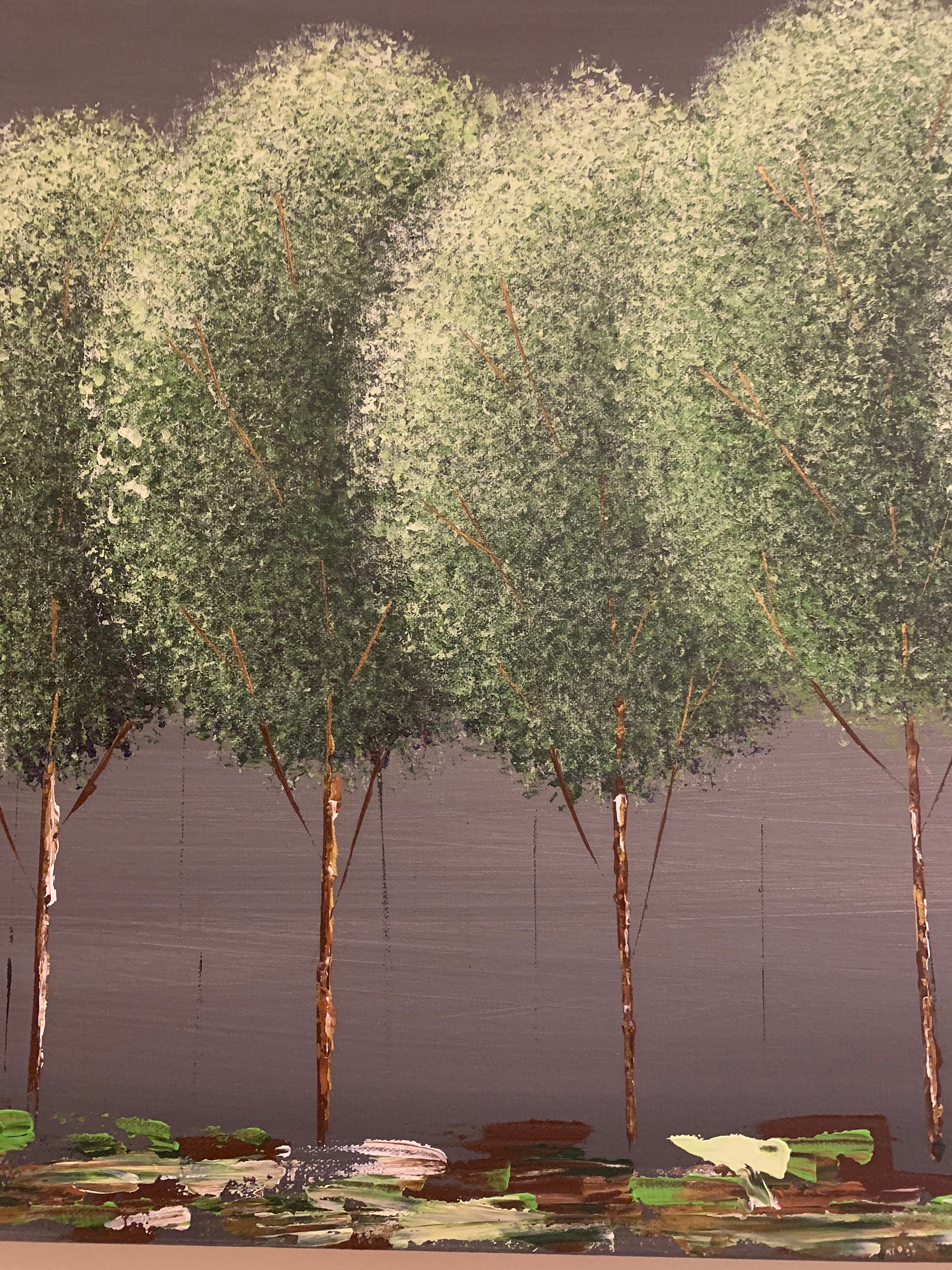 Trees canvas Tree Painting Flowers Stretched Canvas | Etsy