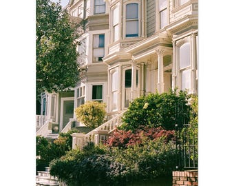 San Francisco Victorian Houses | 35mm Film Photography Print, Pacific Heights Architecture Wall Art