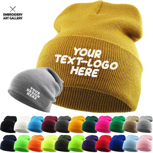 Custom Beanie Design Your Own, Personalized Beanie with Your Text/Logo, Custom Embroidered Beanie, Funny Customized Beanie for Men & Woman