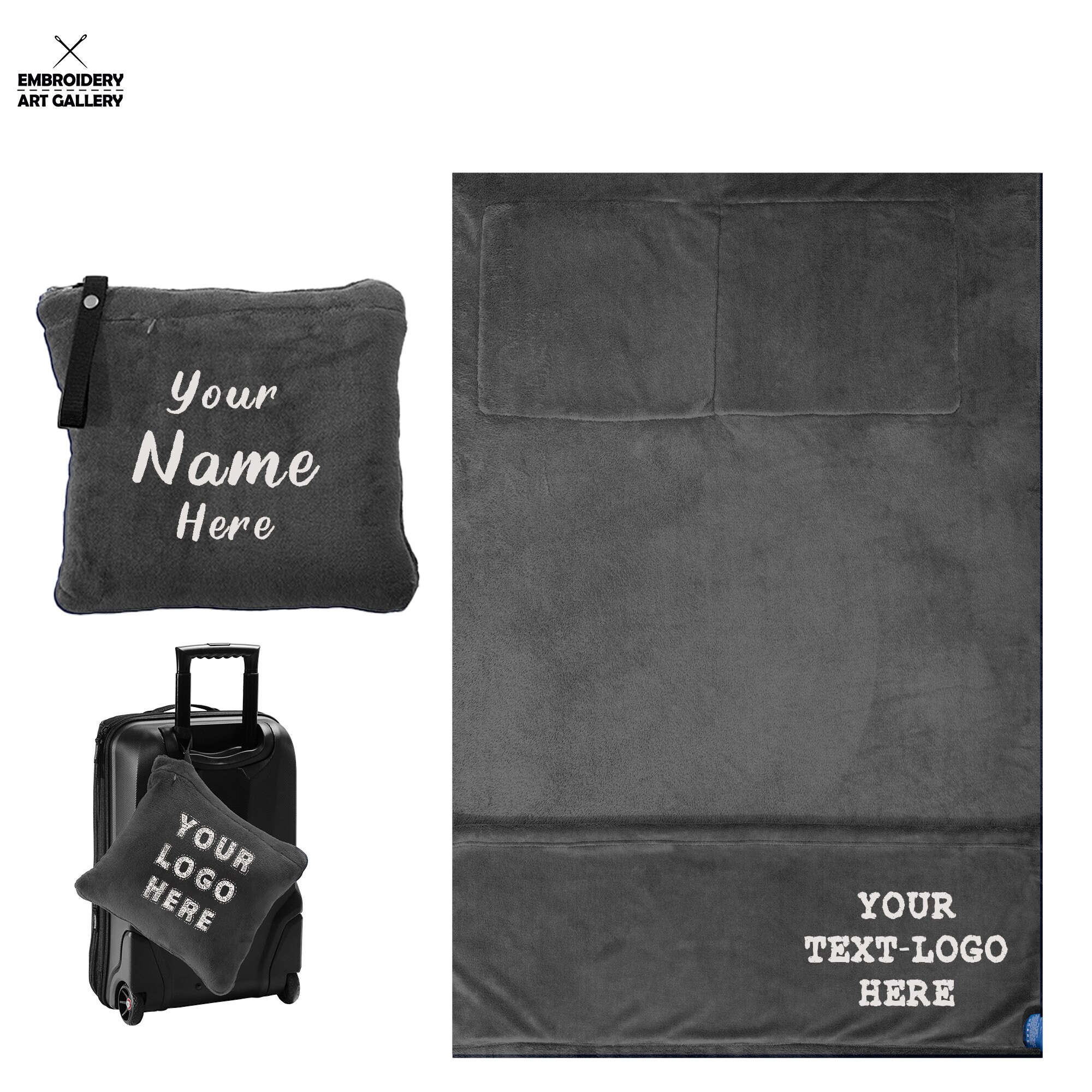 Portable Customized Blanket Custom Travel Blankets Custom Etsy