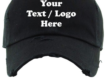 Custom Embroidered Distressed Dad Hat: Personalized Ballcap