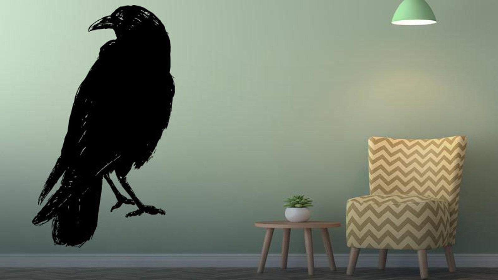 Gothic Raven Vinyl Wall Decal Birds Nature Room Home Interior Etsy