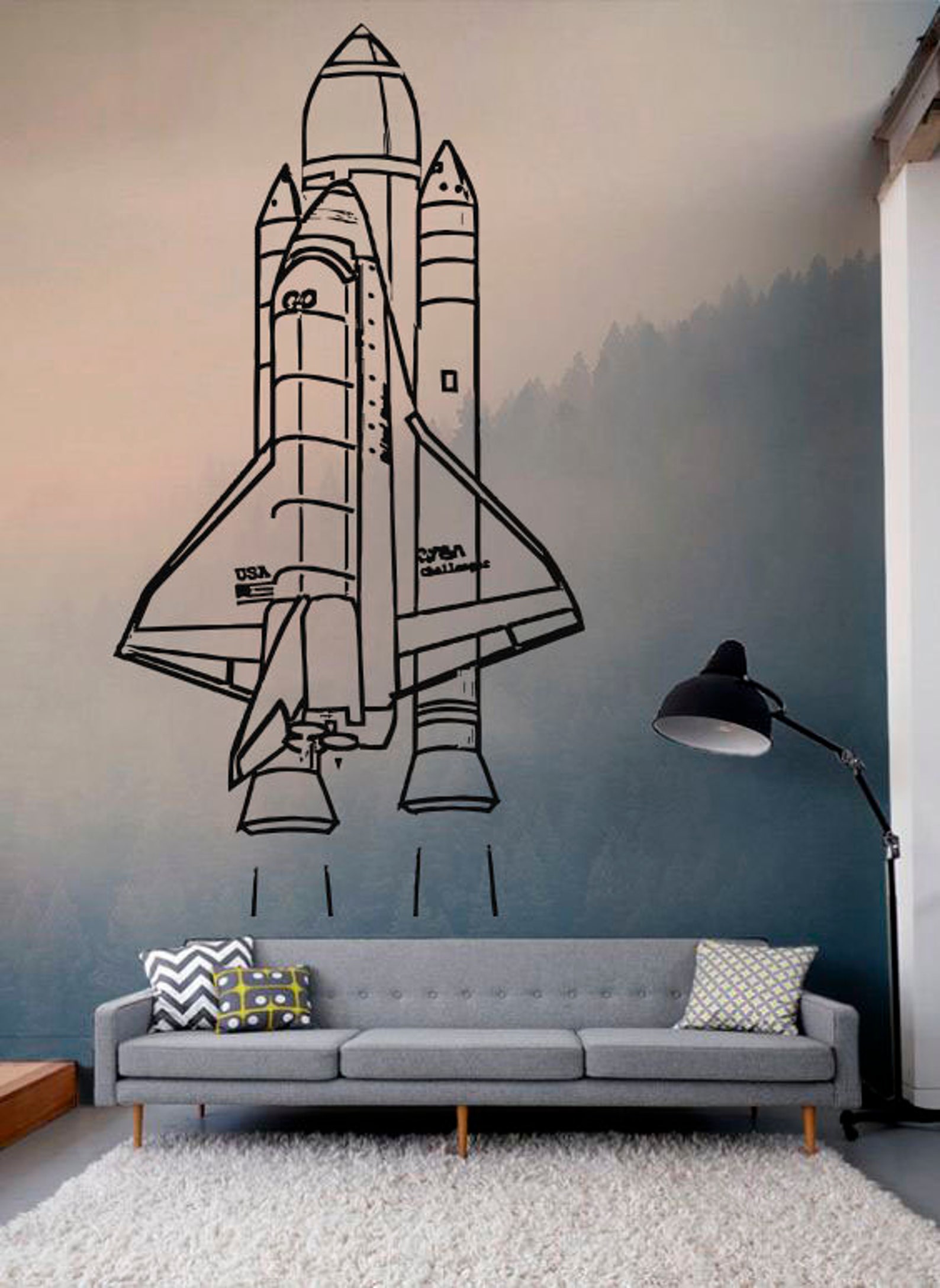 Astronaut Vinyl Wall Decal Spaceman Space Kids Boy Room Art Etsy