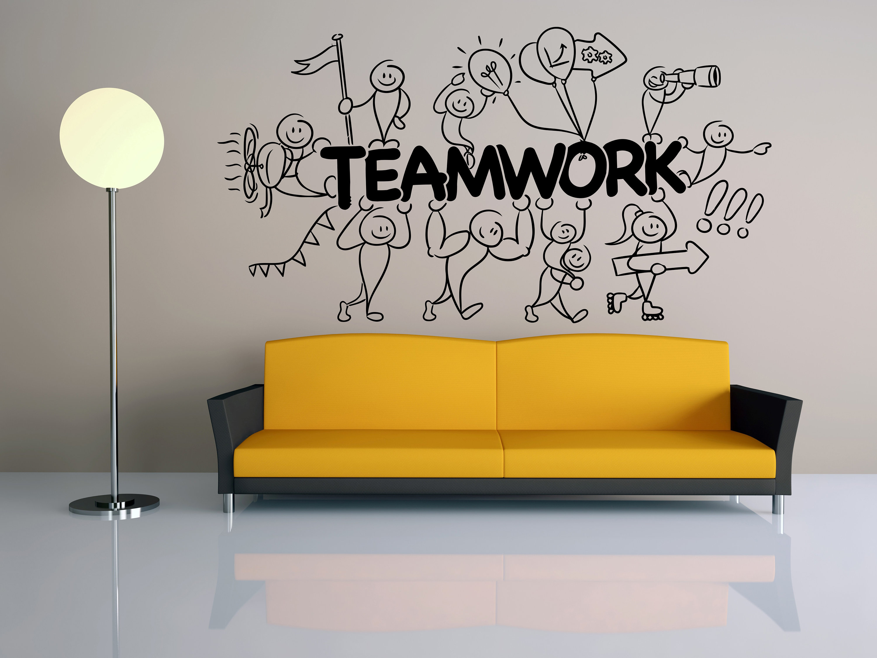 Teamwork Vinyl Wall Decal Office Quote Saying Collaboration Etsy