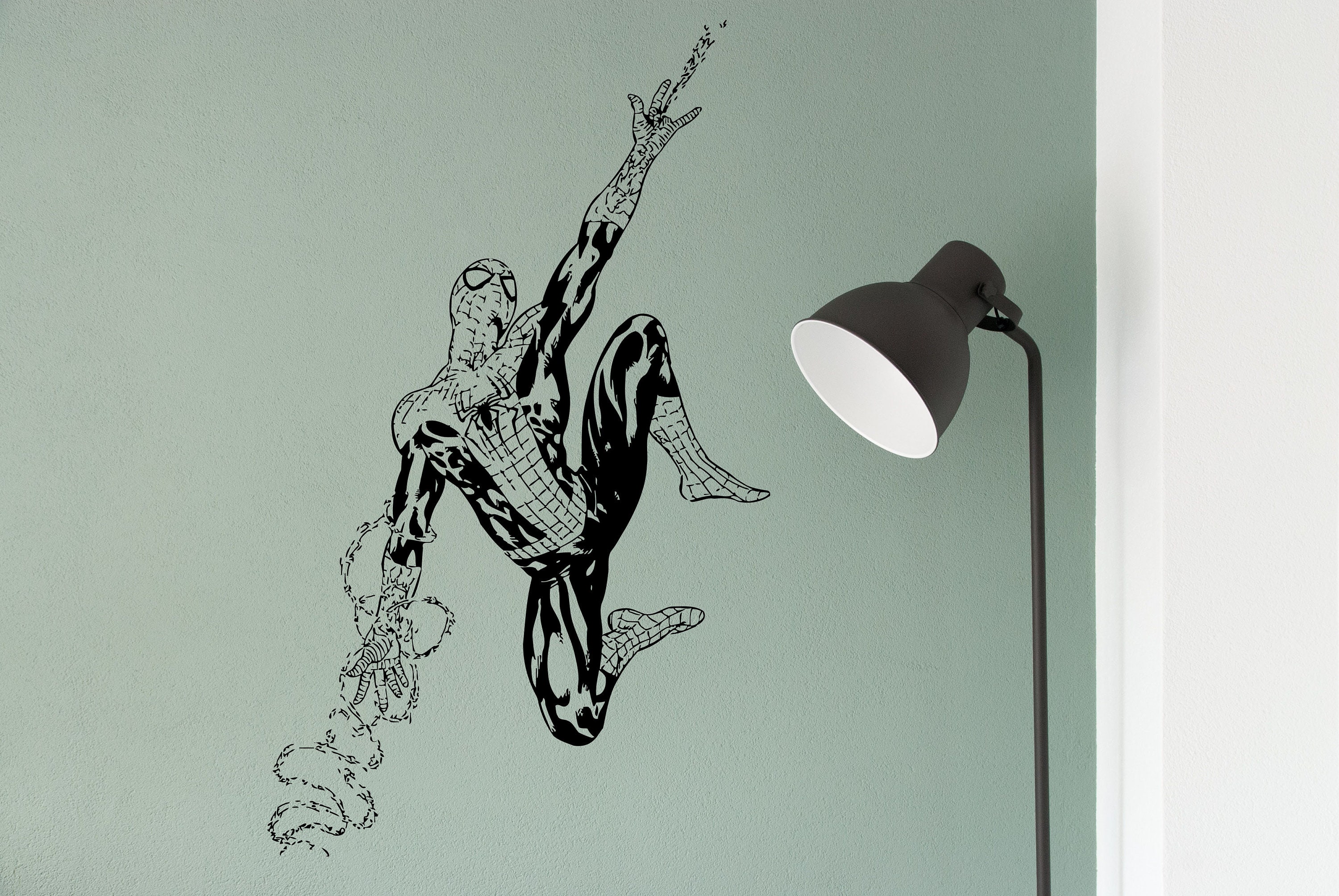 SpiderMan Wall Decal SpiderMan Vinyl Sticker Comics Wall Etsy