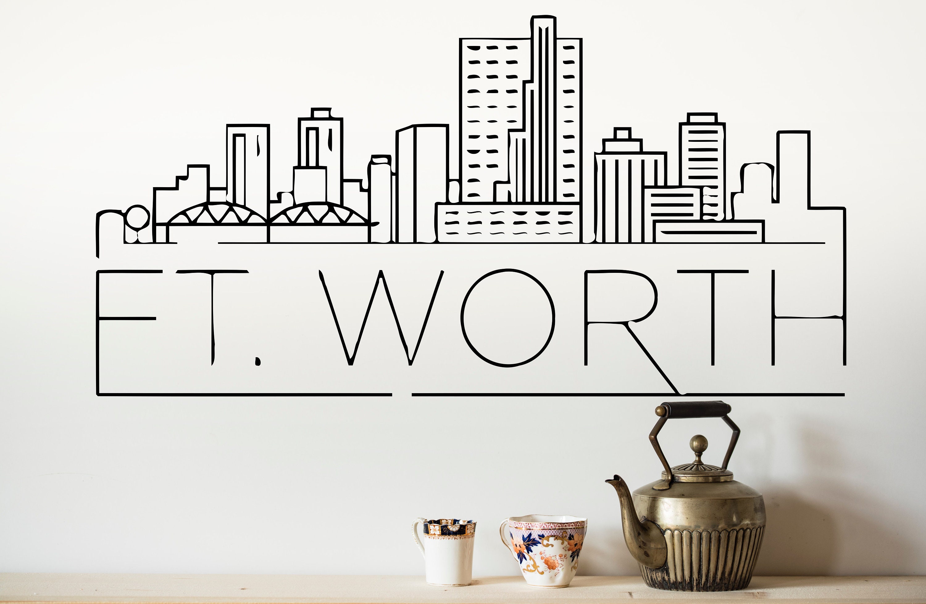 Skyline Vinyl Decal Skyscraper Wall Decal Sticker City Nursery | Etsy