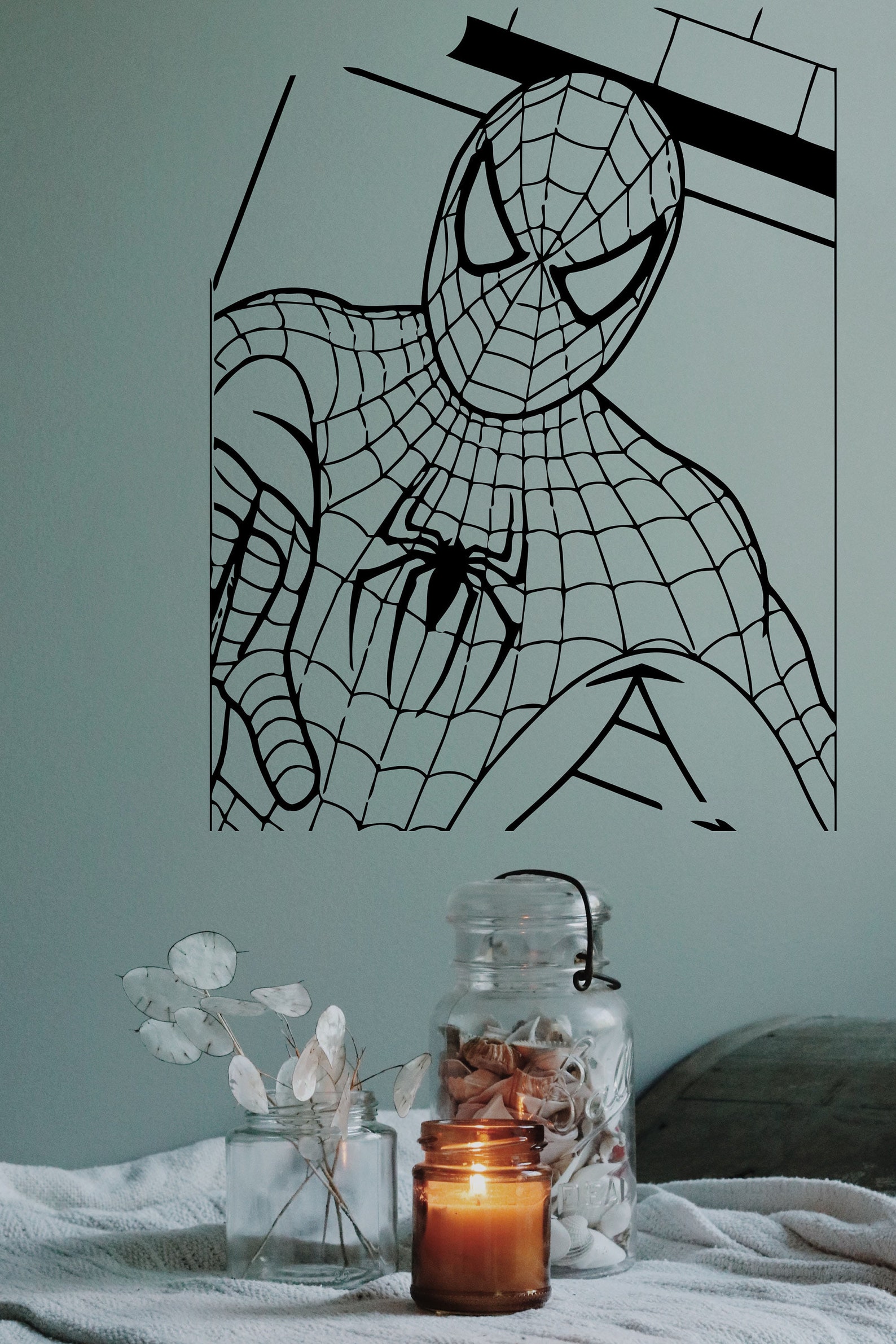 SpiderMan Wall Decal SpiderMan Vinyl Sticker Comics Wall Etsy