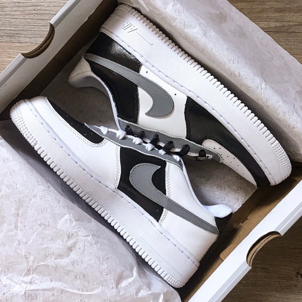 Custom air force 1 noir et blanc junior