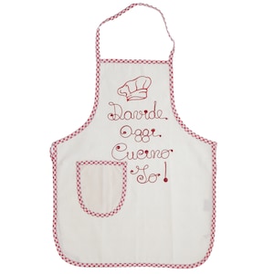 Personalized Children's Apron with Name and Phrase Embroidered Hat Bordeaux