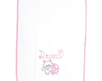 Personalized Baby Towel Baby Bath Changing Table with Name and Phrase Animal Designs