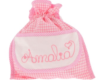 Personalized Birth Bag Kindergarten with Embroidered Name two Sizes