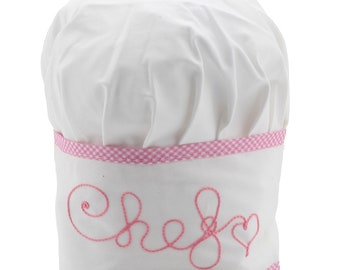 Cappello Chef Bambini Personalizzato con Nome Ricamato Artigianale Vari Colori 100% Cotone Made in Italy