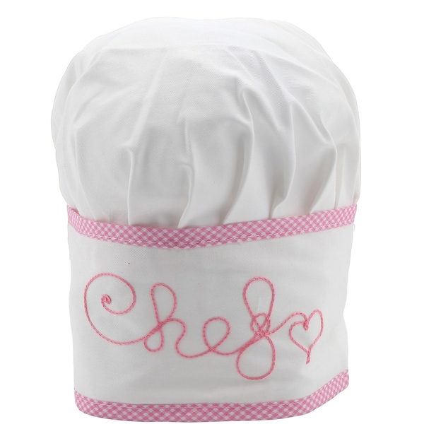 Gorro de Chef Infantil Personalizado con Nombre Bordado Artesanalmente Varios Colores 100% Algodón Made in Italy