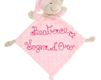 Dudu Baby Cradle Puppet Personalized with Embroidered Name and Phrase