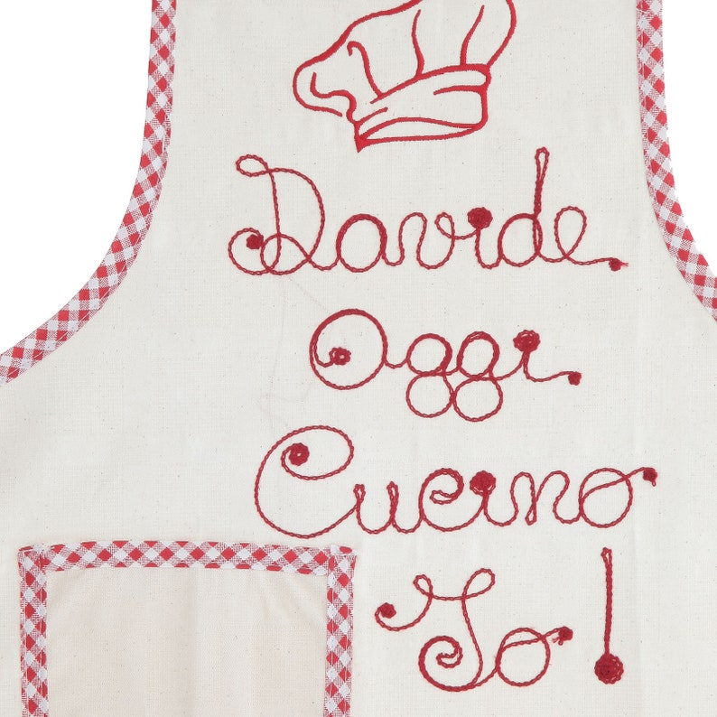 Personalized Children's Apron with Name and Phrase Embroidered Hat image 3