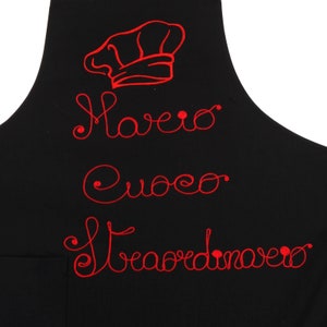 Grembiule Cucina Chef Personalizzato con Nome e Frase Ricamo Artigianale Cappello Idea Regalo 100% Cotone Made in Italy immagine 6