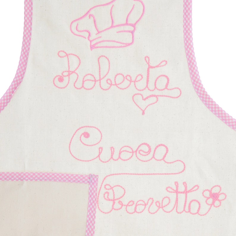 Personalized Children's Apron with Name and Phrase Embroidered Hat image 8