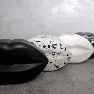 Quirky alternative luscious lip ornament decoration, black and white lip home decoration gift
