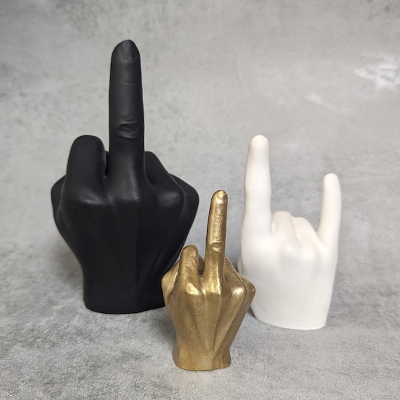 Middle Finger Ornament / Ring Holder Funny Offensive Quirky Gifts, Home  Decor, Joke Presents, Office Desk Decoration 