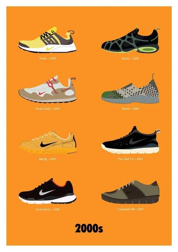Full Set of 4 Posters Depicting Famous Nike Shoes 4 - Etsy