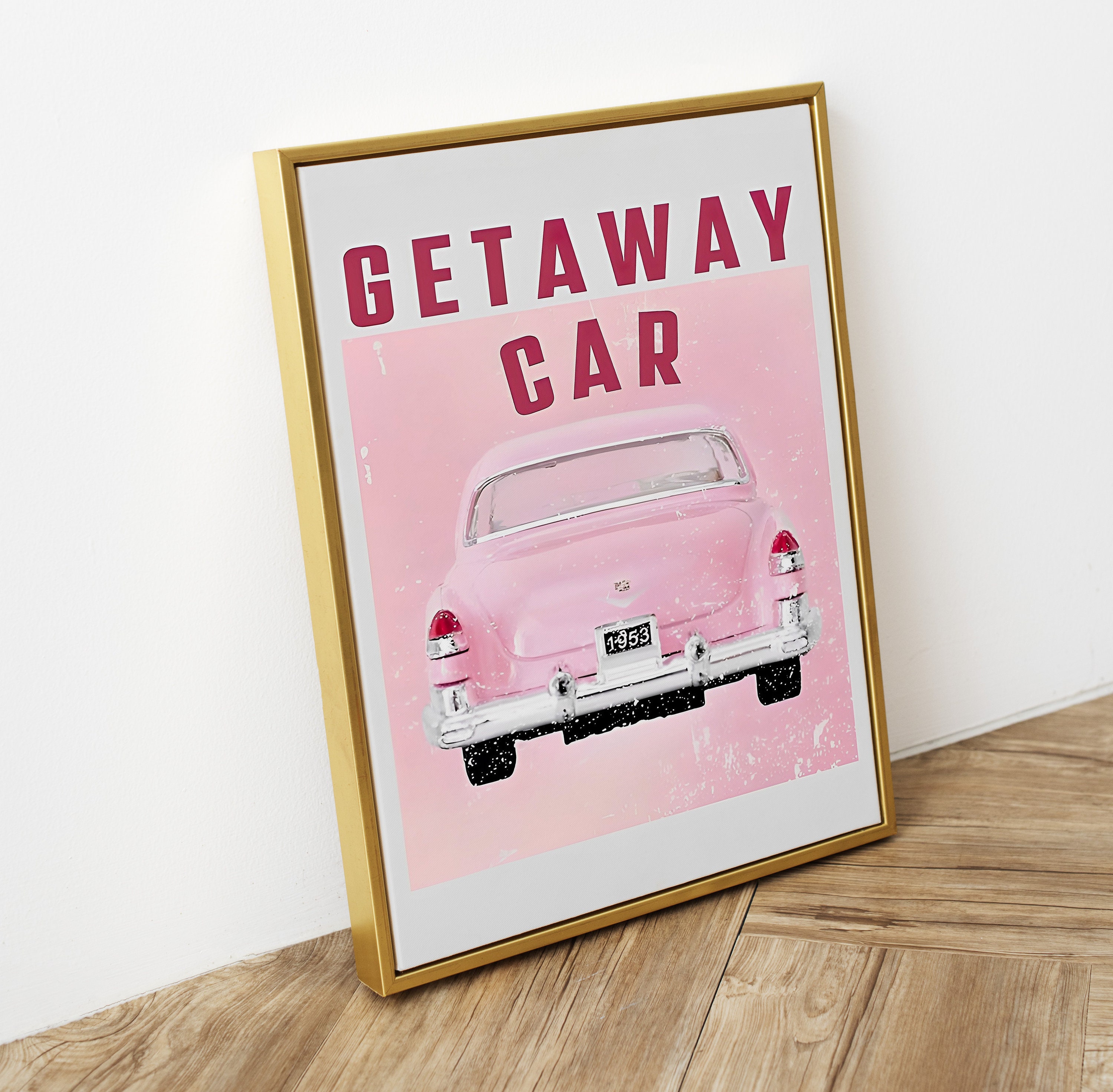 Taylor Getaway Car Digital Print Retro Aesthetic Red Girly 