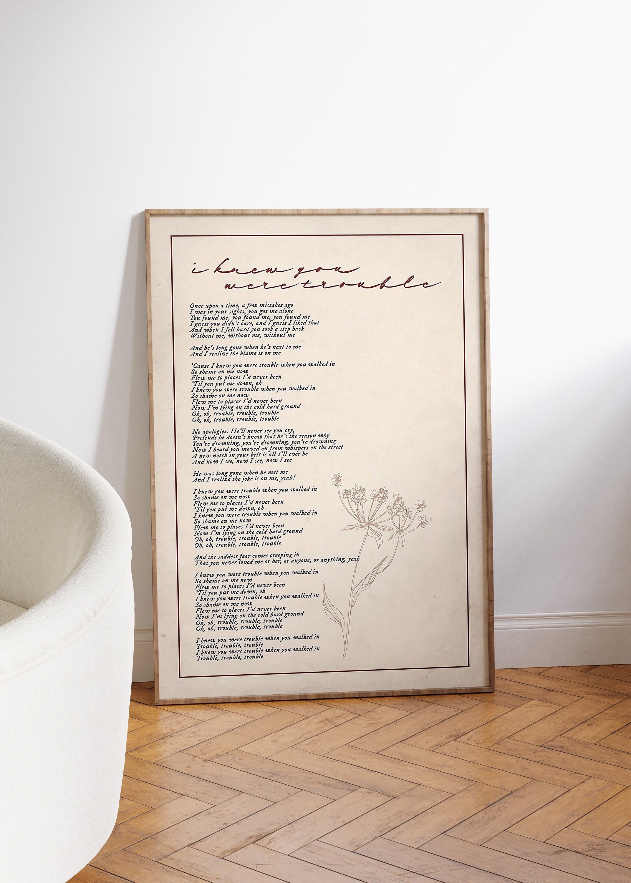 Elvis Print Trouble Lyrics  Unique Wall Art from Moonshine Prints