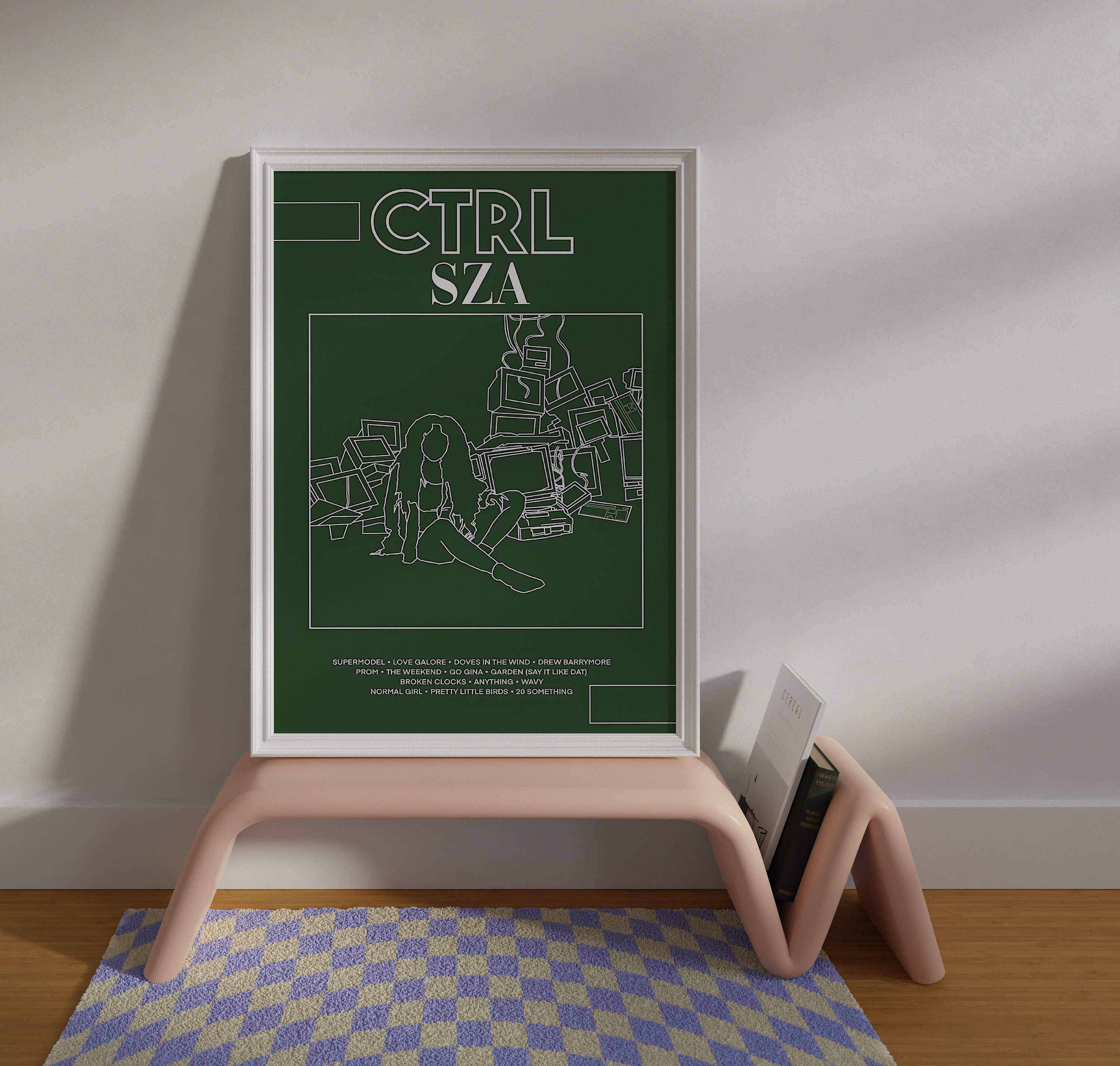 CTRL SZA Album Cover Poster, Music Album Drawing, SZA Print Decor