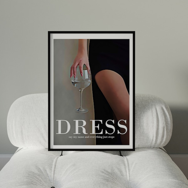 Taylor Dress Poster Luxury Art Decor Fashion Wall Art Music Song Illustration Print Reputation Cover Digital Download Swiftie Merch Gift