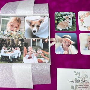 Regalo fotográfico único, regalo personalizado, herencia familiar de 60 fotos, juego exclusivo de emparejar fotos, álbum de fotos artesanal