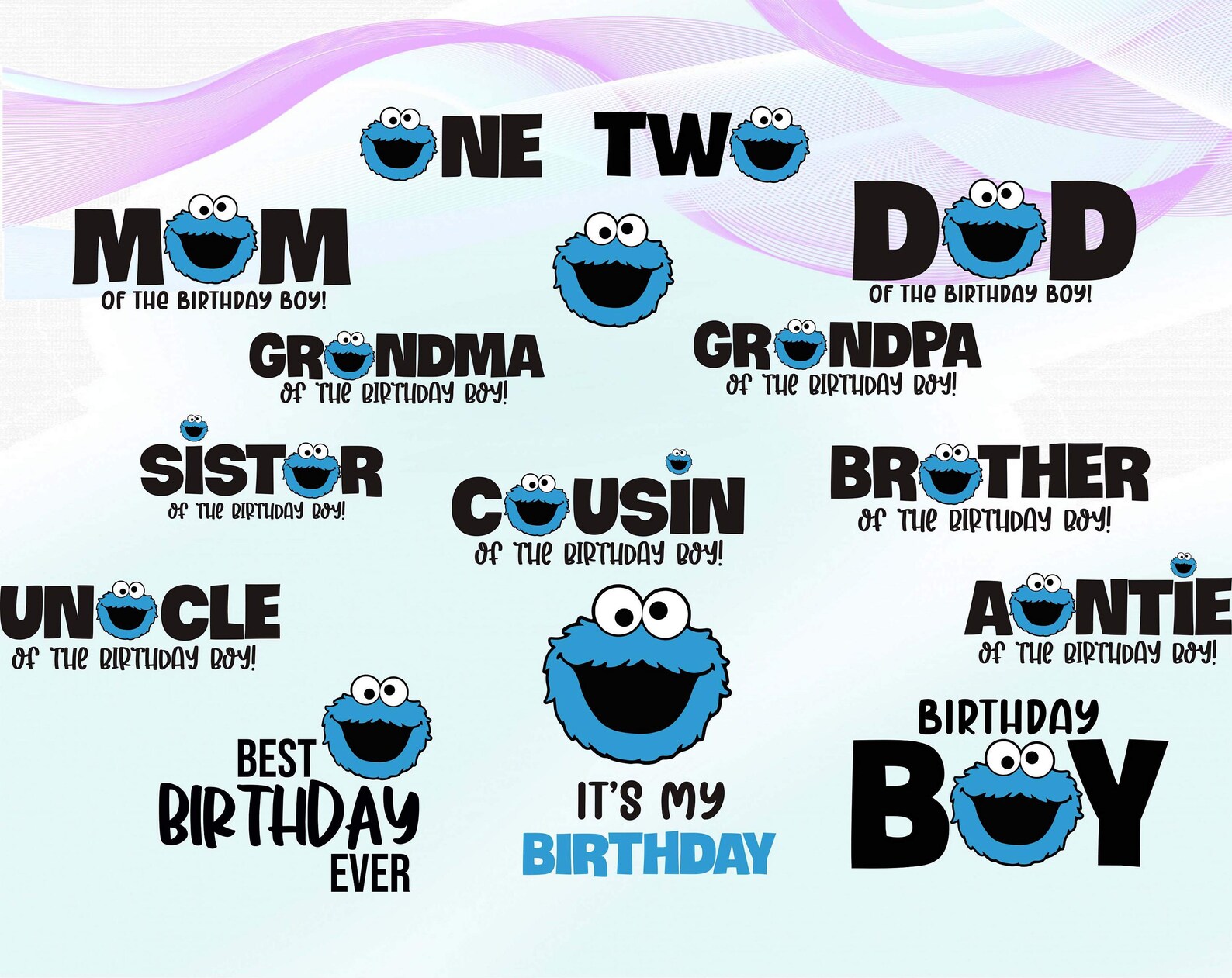 Cookies monster family 15 archivos digitales cookies monster Etsy