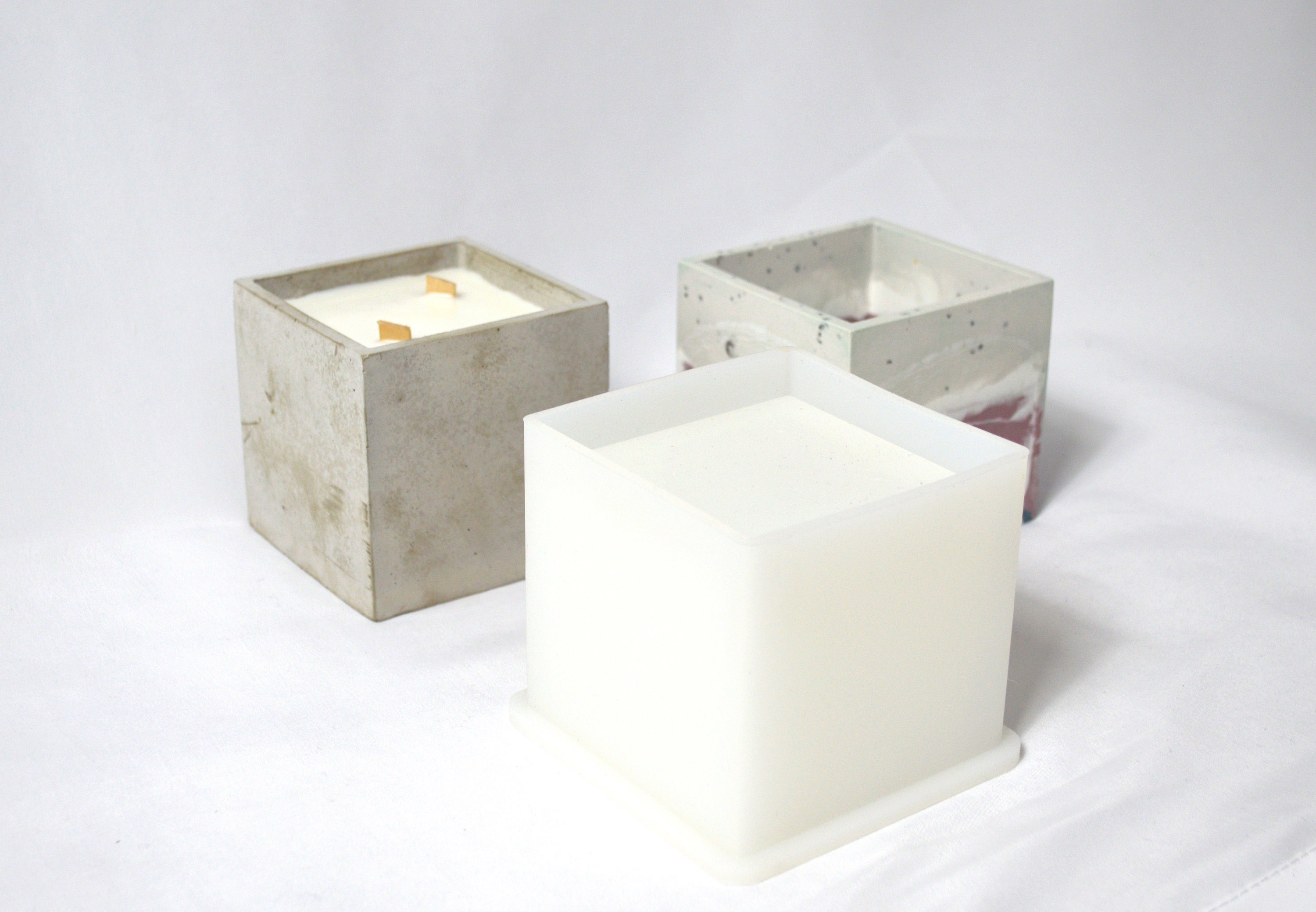 12 Oz Square Silicone Mould/mold for Concrete Candle Vessels - Etsy