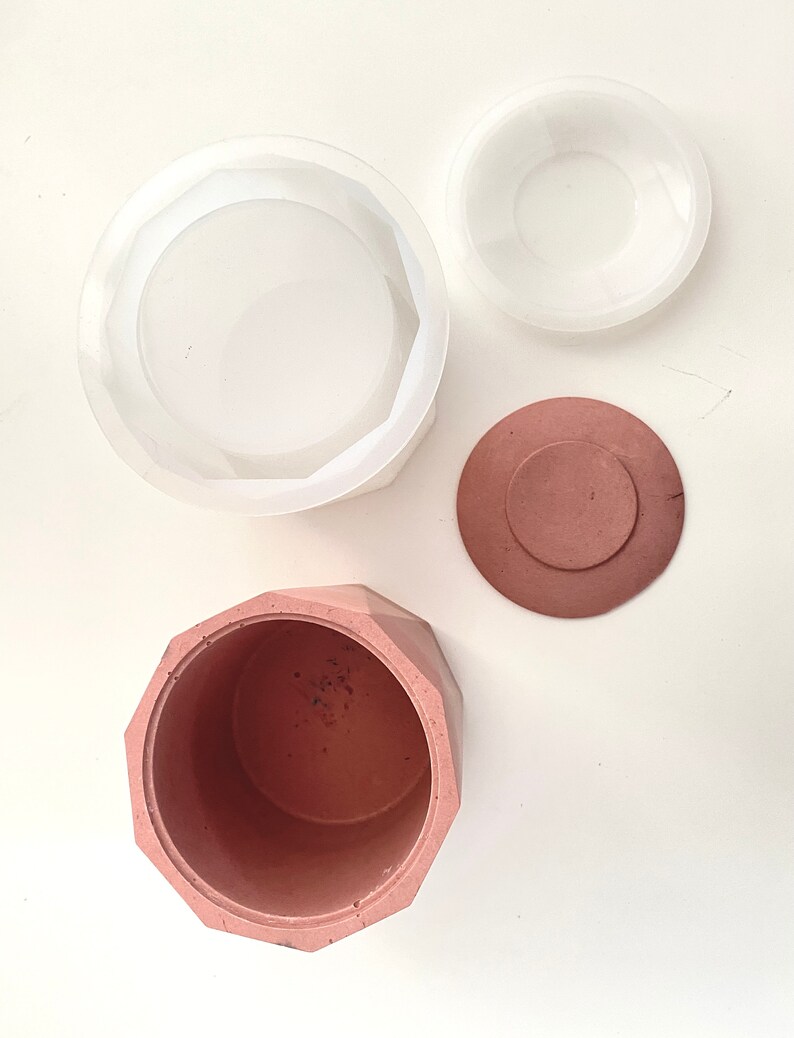 Large Candle Vessel Jar Mould/Mold with Lid Concrete Cement Etsy