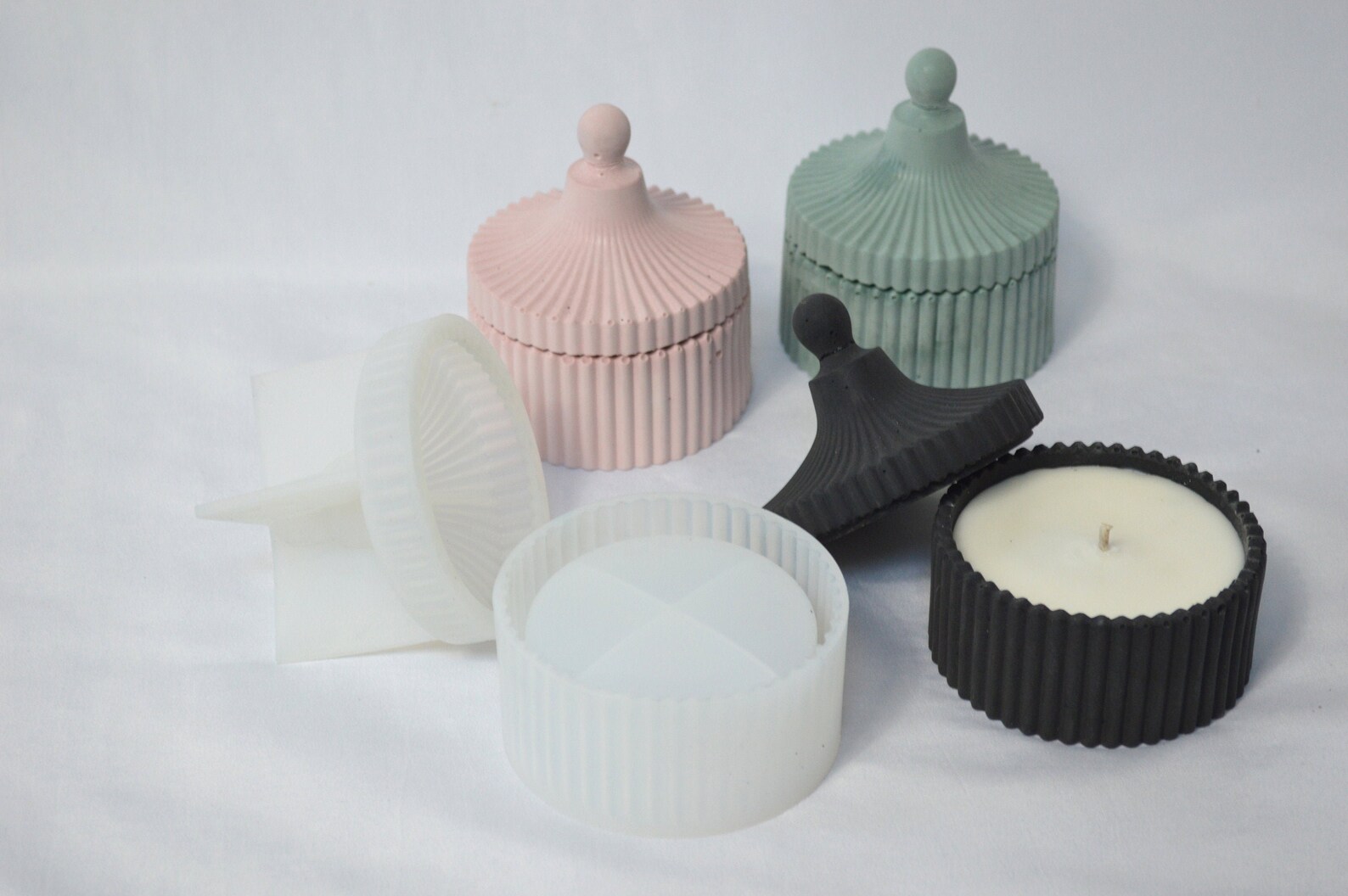 Large Candle Vessel Jar Mould/Mold with Lid Concrete Cement Etsy