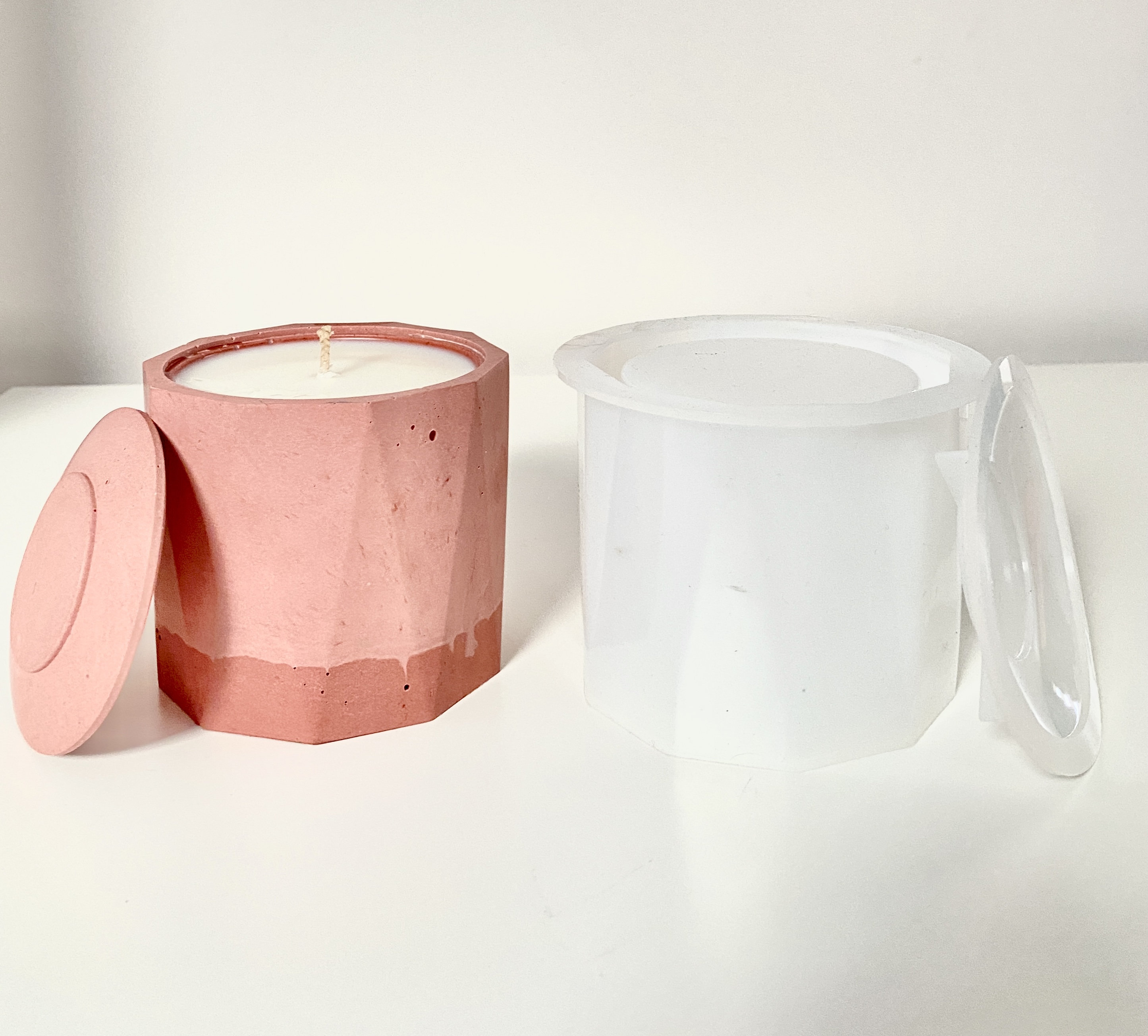 Large Candle Vessel Jar Mould/Mold with Lid Concrete Cement Etsy