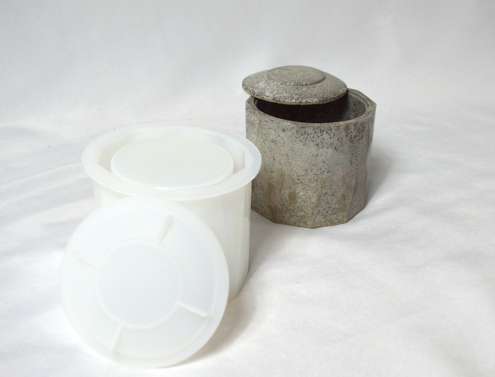 Candle Vessel Jar Mould/mold With Lid Concrete Cement Molds Etsy