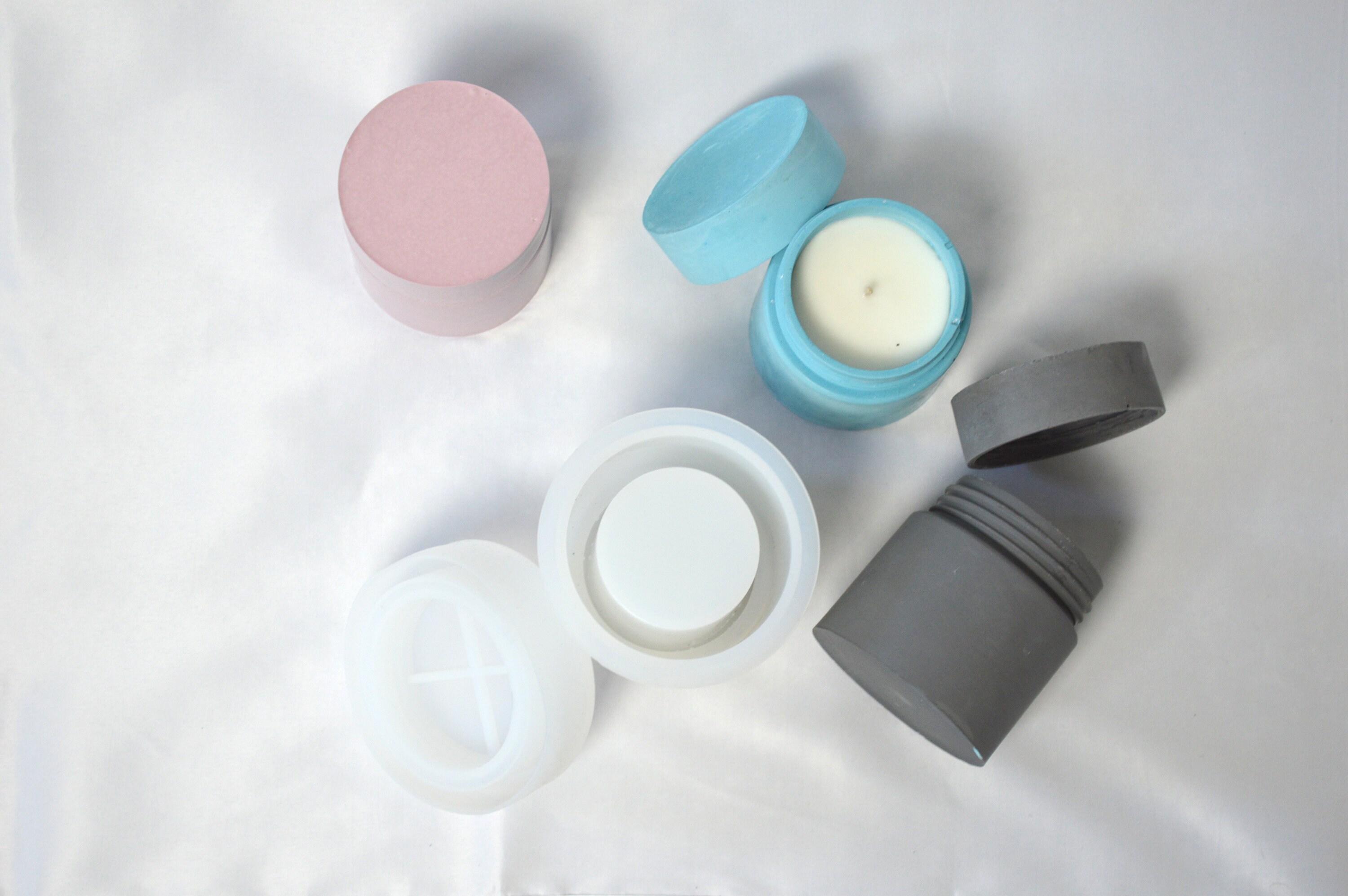 Large Candle Vessel Jar Mould/mold With Lid Concrete Cement Etsy