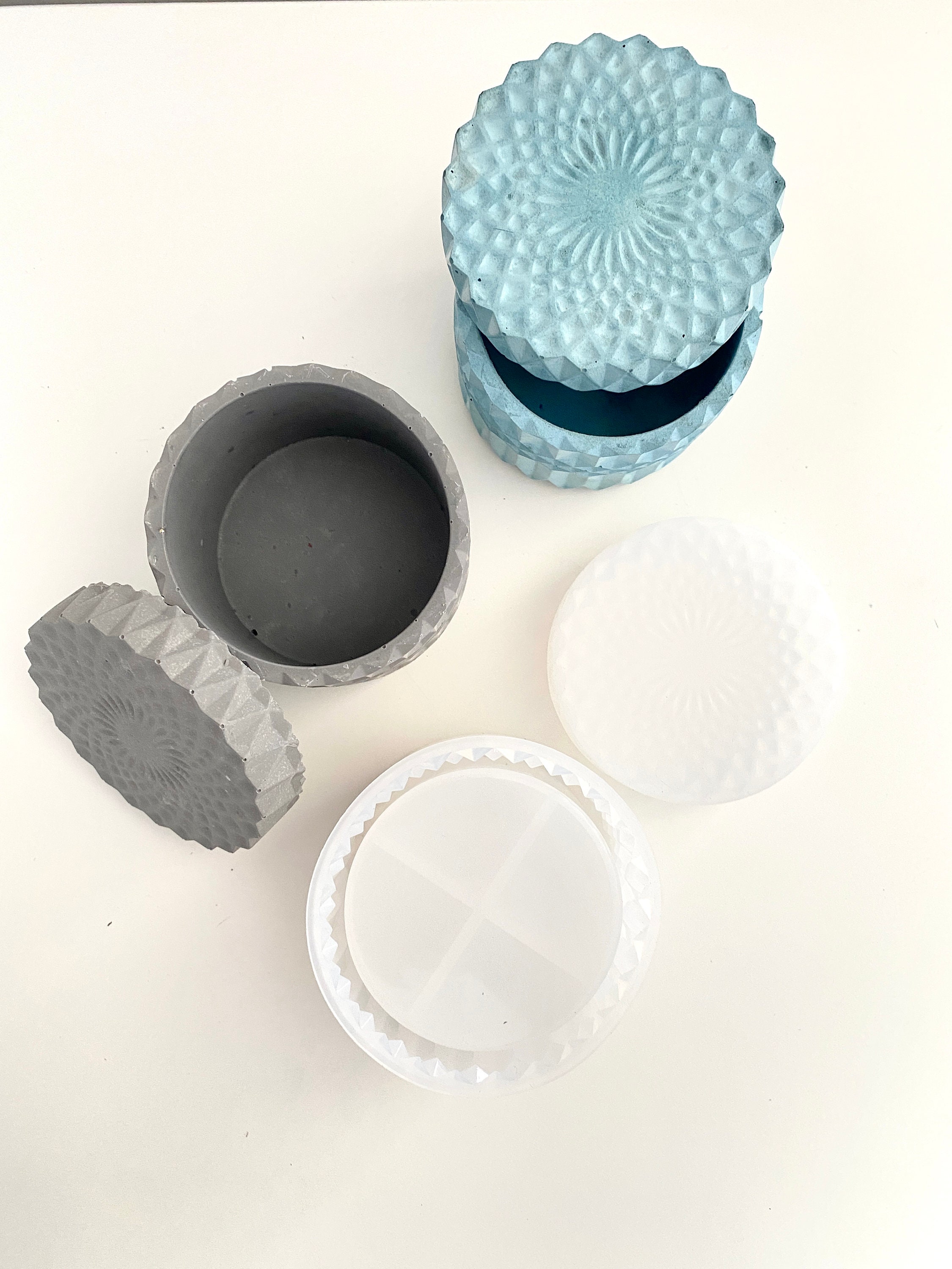 Large Candle Vessel Jar Mould/Mold with Lid Concrete Cement Etsy