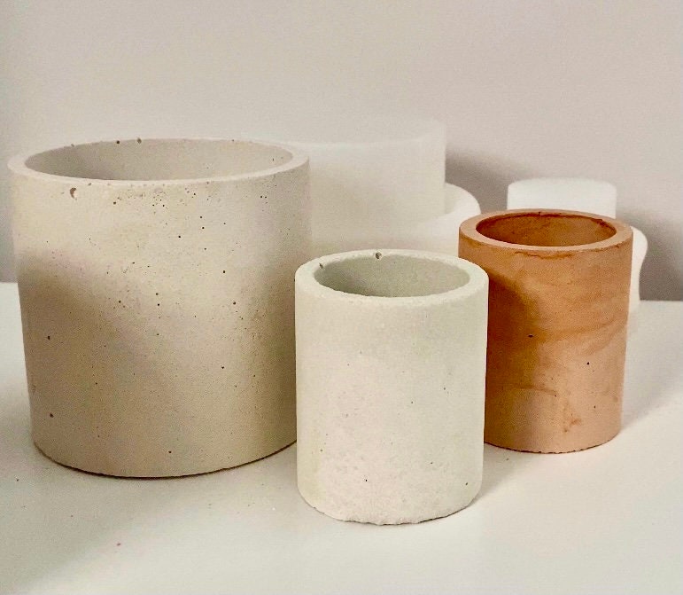 Candle Vessel Moulds Concrete Cement Molds for Candle Etsy UK
