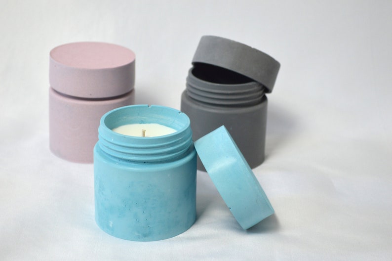 Large Candle Vessel Jar Mould/mold With Lid Concrete Cement Etsy