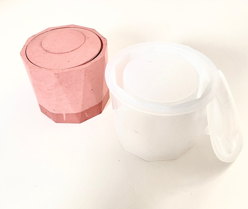 Large Candle Vessel Jar Mould/mold With Lid Concrete Cement Etsy UK