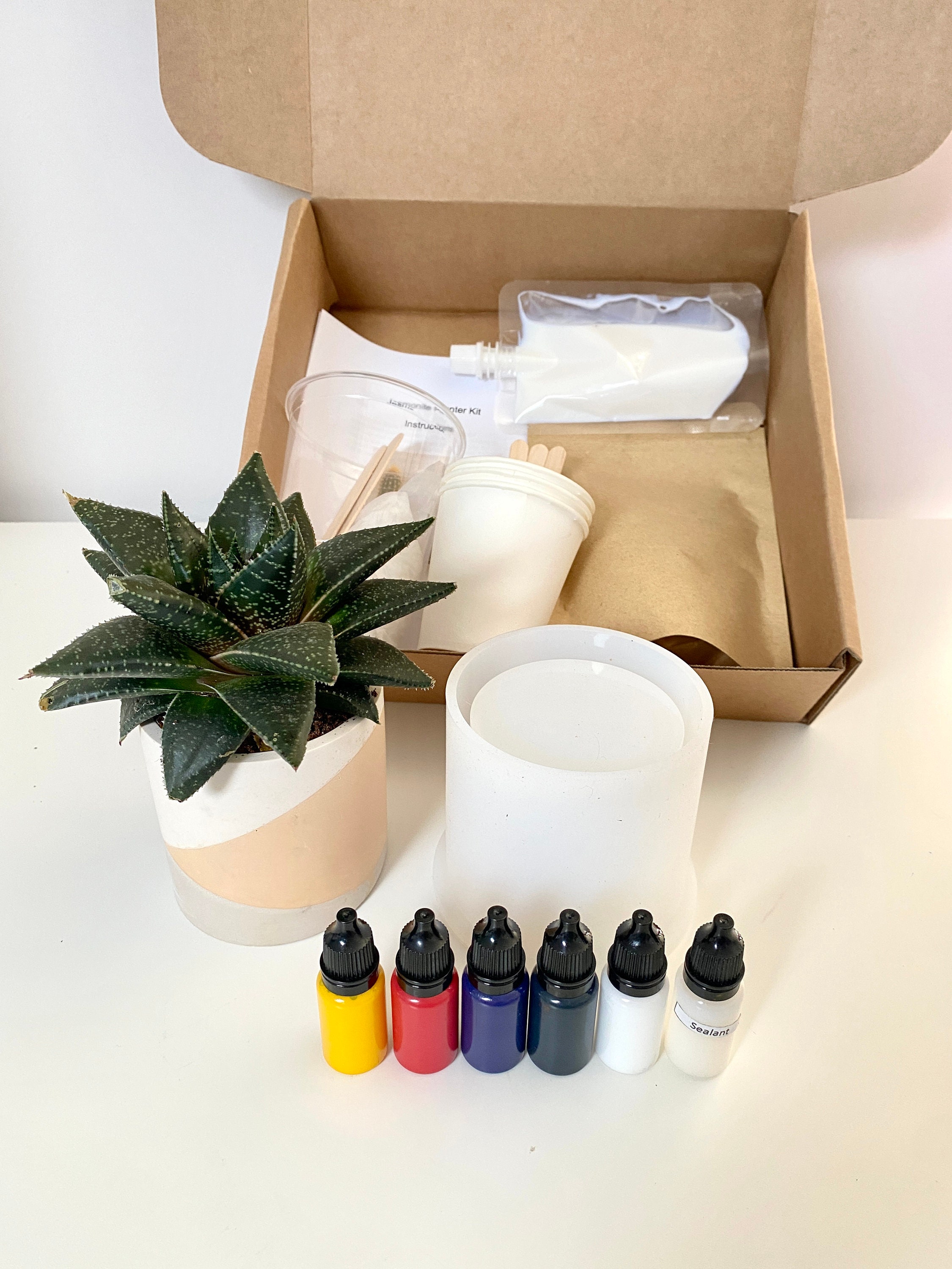 Large DIY Planter Pot Jesmonite Kit Acrylic Resin Kit with Etsy