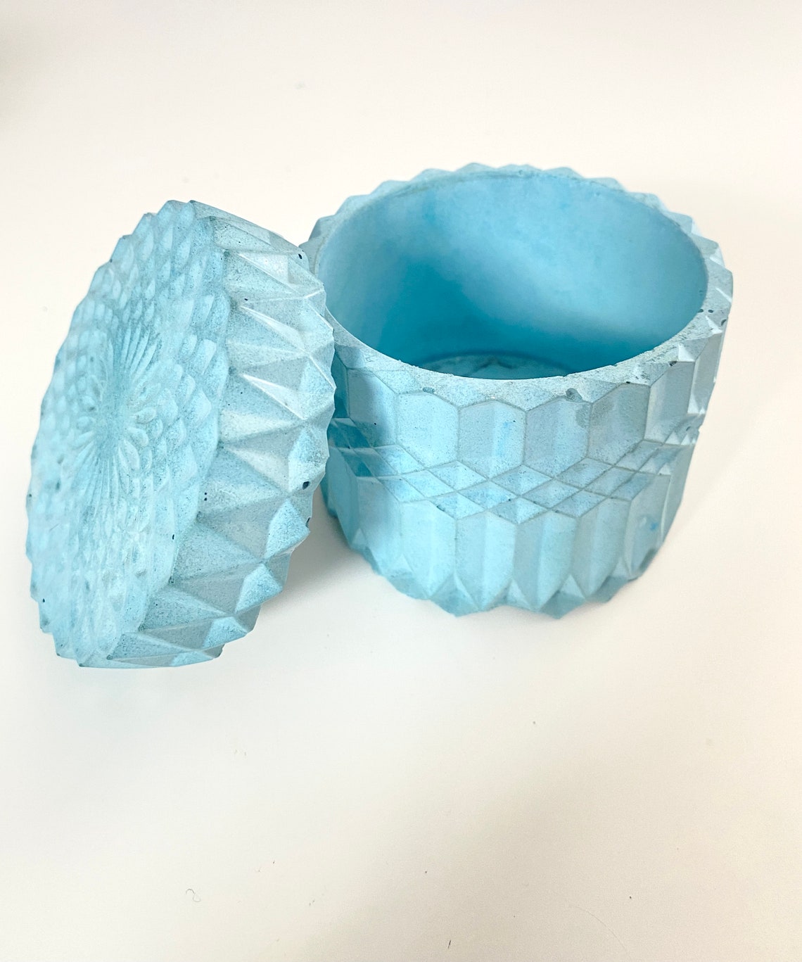 Large Candle Vessel Jar Mould/mold With Lid Concrete Cement Etsy