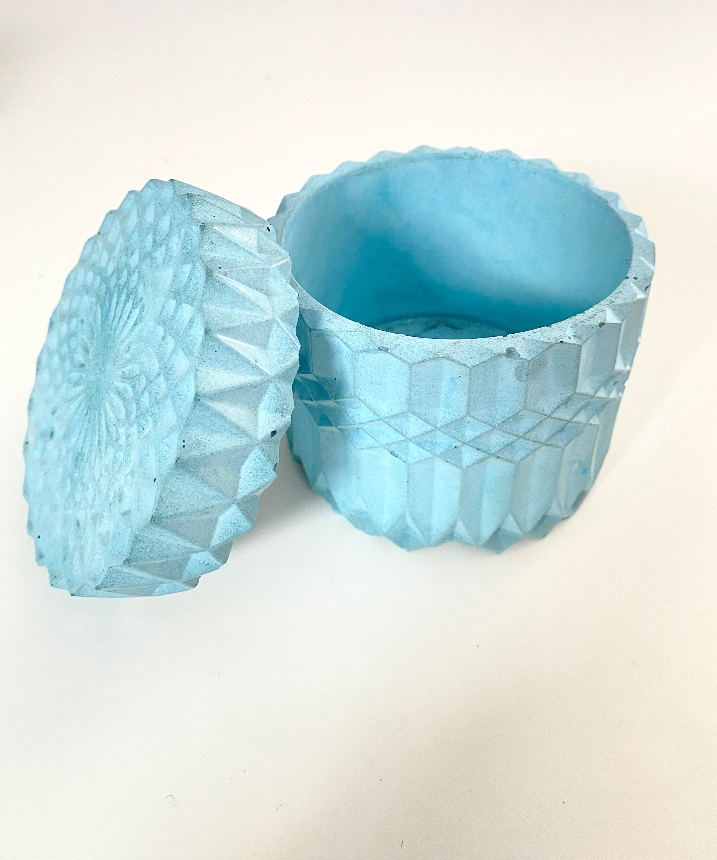 Large Candle Vessel Jar Mould/mold With Lid Concrete Cement Etsy