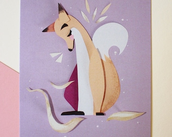 Fuchs - Postkarte - Illustration - Natur - rebbemcdonaldart