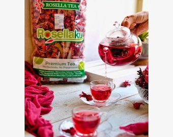 Organic Hibiscus Tea: Dried Roselle Flowers, Vibrant Red Herbal Tea