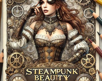 Steampunk Beauty Coloring Book: Victorian Fantasy Art (Digital Download)