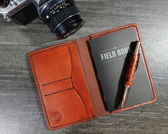 Leather field notes cover with field book